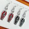Retro Skull Coffin Skeleton Pendant Earrings for Halloween