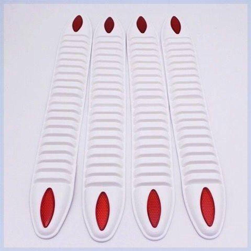 New Car Anti-Collision Strip, Thickened Bullet-Shaped Bumper Anti-Scratch Rubber Strip, Decorative Strip, Universal Anti-Scratch Strip White Eyes Horizontal [Reflective]