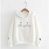 Women's Plus Velvet Hooded Sweatshirt - Korean Style, Loose Fit for Autumn/Winter, Best Friend Outfit, Japanese-Inspired, Thick & Versatile Outerwear