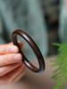Ethnic Style Wenwan Jewelry - Blood Sandalwood, Green Sandalwood, Ebony, Rosewood, and Agarwood Thin Bangle Bracelet (0.8 Round Bar).