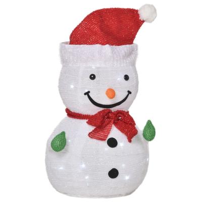 Weihnachtsdekoration Schneemann Außenbereich. Weihnachtsdekoration Weihnachtslicht, inkl.. LEDs, 30 cm x 30 cm x 51 cm, Rot+Weiß