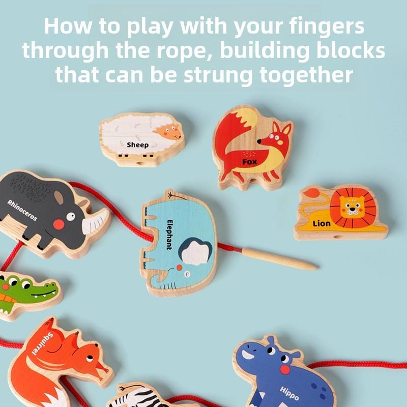 Wooden Animal Puzzle Toy For Kids Educational Learning Balance Stacking Game