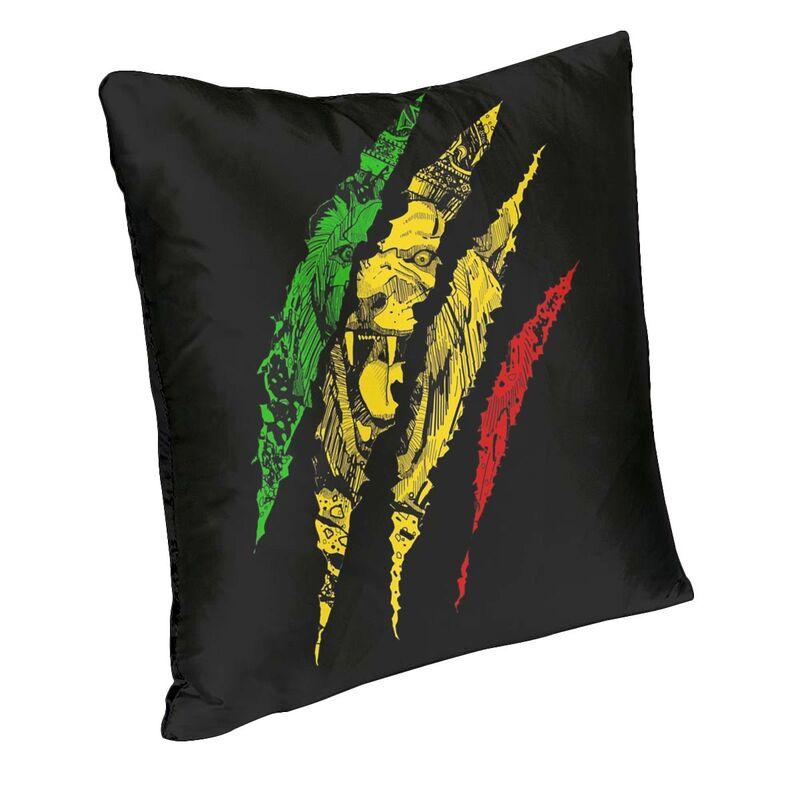 Warrior Lion Of Judah King Rasta Reggae Jamaica Roots Cover 45x45cm Home Decor Print Throw Pillow for Living Room Doublesided