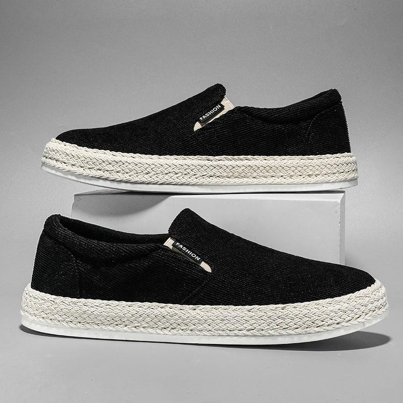 Fashion Sneakers Summer Canvas Round Toe Men's Casual Shoes Solid Color Non Slip Non-leather Work Fashion 2025 Male Shoe Walking Hiking