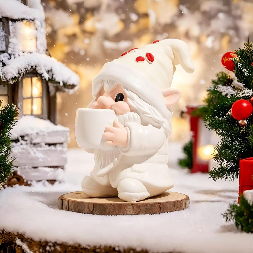 3D Coffee Time Dwarf Resin Ornament - Modern Simple Desktop Home Decor