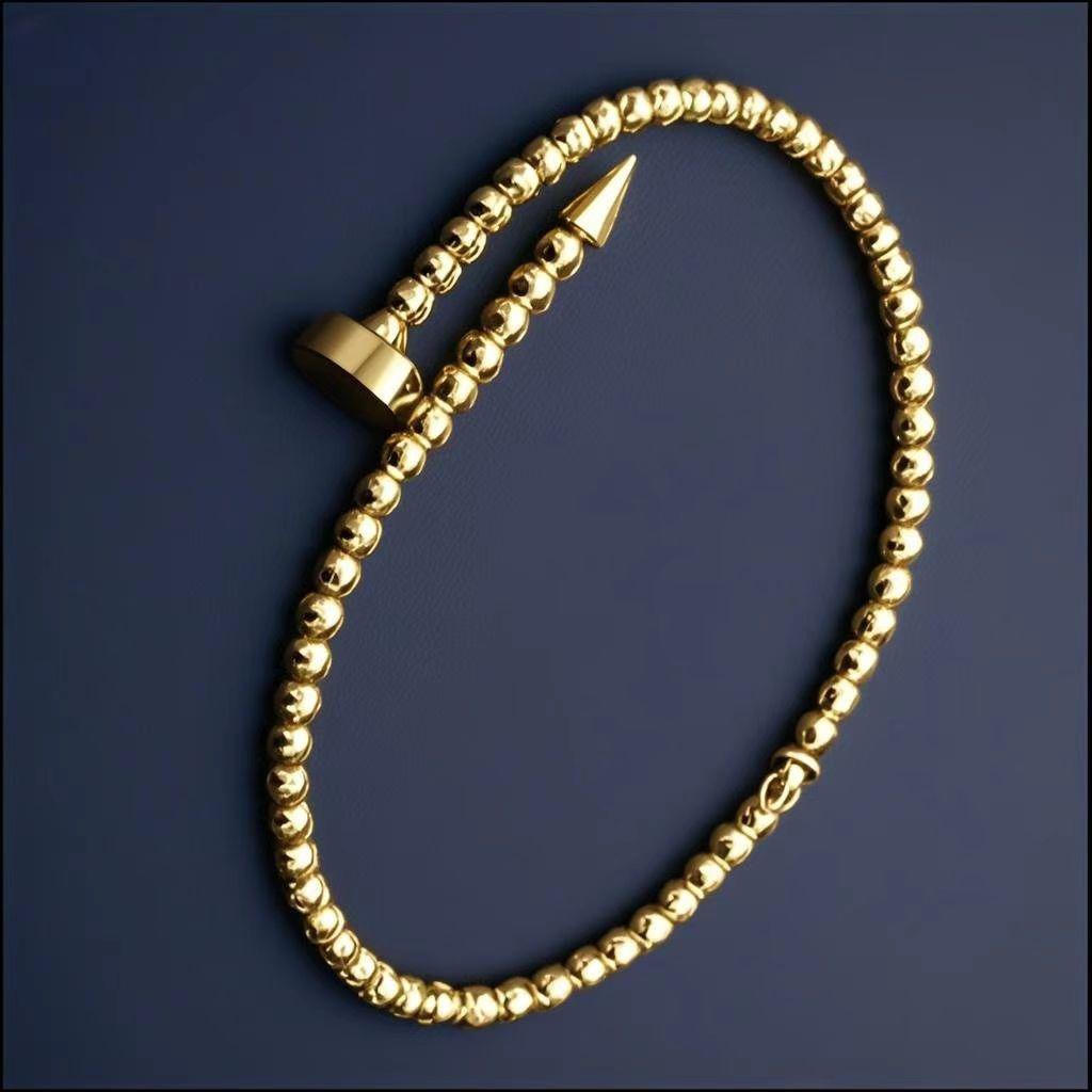 New European and American Fashionable Simple Versatile Beaded Nail Bracelet