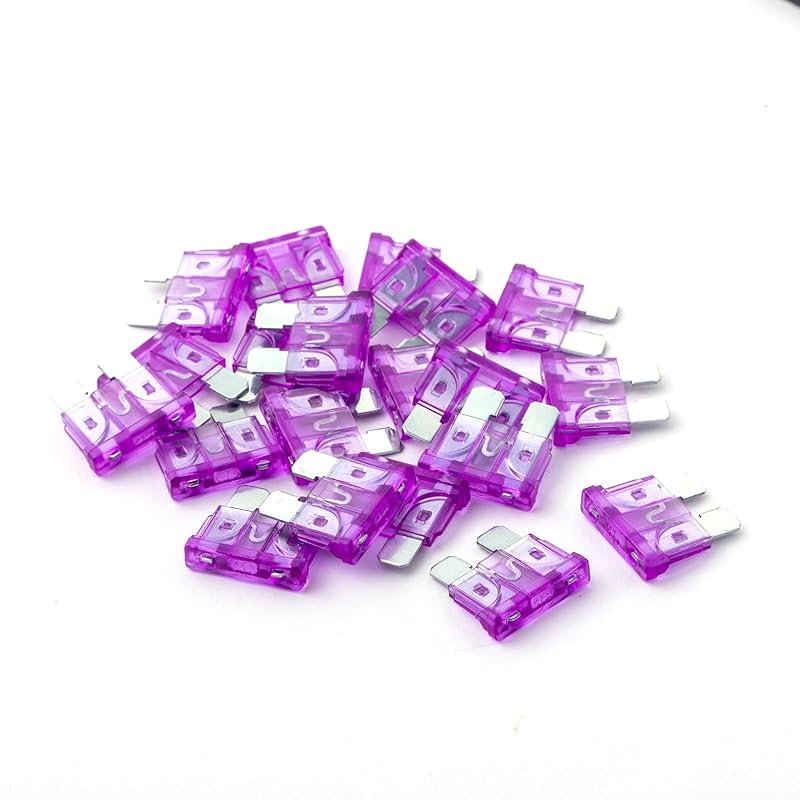 100Pcs 3 Amp Fuses HVAC ATC/ATO Stanbdard Fuse, 3A Car Fuse Blade for Automotive, Truck, Boat, Motorcycle