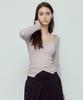 Debiweeo En Slit Long Sleeve Devi-T0138-Mauve Grey