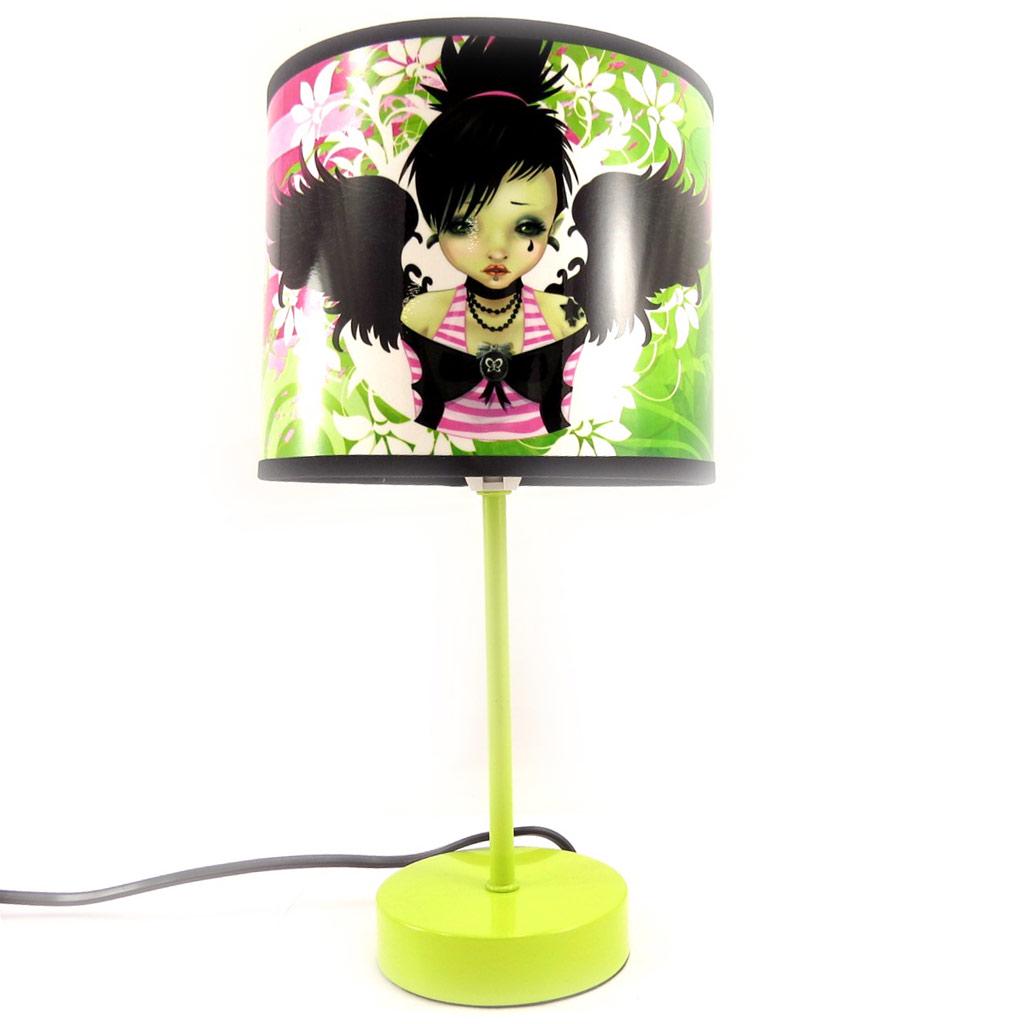 Les Trésors De Lily [K7833] - Cylinder Lamp 'Fairy Dreams' Green Black