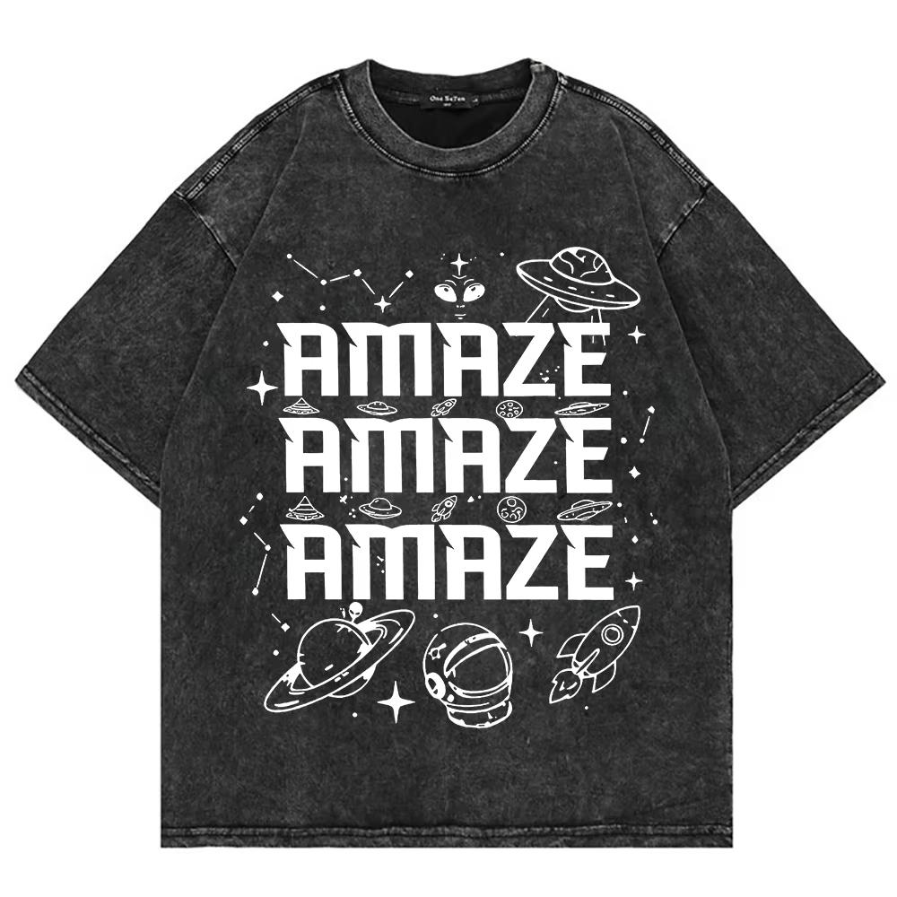 

New Cotton Vintage Washed Project Hail Mary Amaze T Shirt Hot Fashion UnisexWomen Aesthetic Oversize Loose YK Shirts L