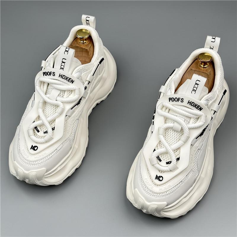 New Autumn Men's Sneakers Men's Comfortable Platform Shoes 2024 Trend Lace-up Vulcanized Shoes White Casual Sneakers Zapatillas