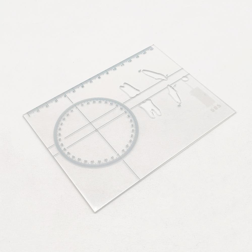 1 piece Dental Guide Plate Orthodontic Tracing Plate X-ray Protractor Measuring Ruler