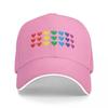 Rainbow Hearts Horizontal Stripes Baseball Cap Luxury Cap Hat Unisex Luxury Military Cap Unisex Vintage Unisexs Hats Womens