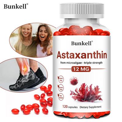 Astaxanthin Soft Capsules 12mg - Protects Eyes and Revitalizes Skin 120 Capsules