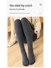 Fleece-Lined High-Waisted Grey Stirrup Footed Leggings for Women - Warm Micro-Compression Vertical Striped Tights