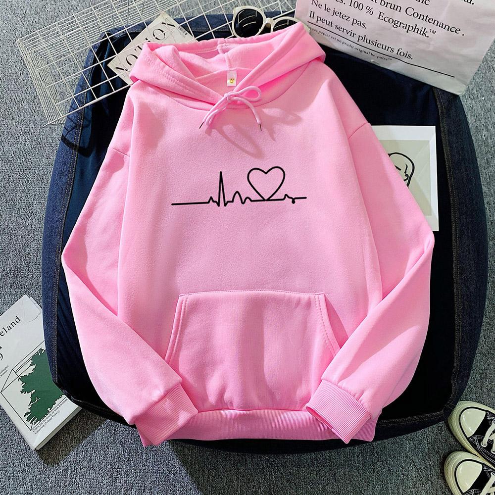 Damen Lässiger Print Lockerer Hoodie Frühling Langarm Kapuzensweatshirt Harajuku Schlichte Oberteile Lazy Style Pullover 2025 Streetwear