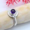 Solid 925 Sterling Silver Amethyst Gemstone Birthday Gift Ring Handmade Jewelry