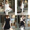 Elegant Summer Women's Short Sleeve Round Neck Chiffon Dress In Various Sizes