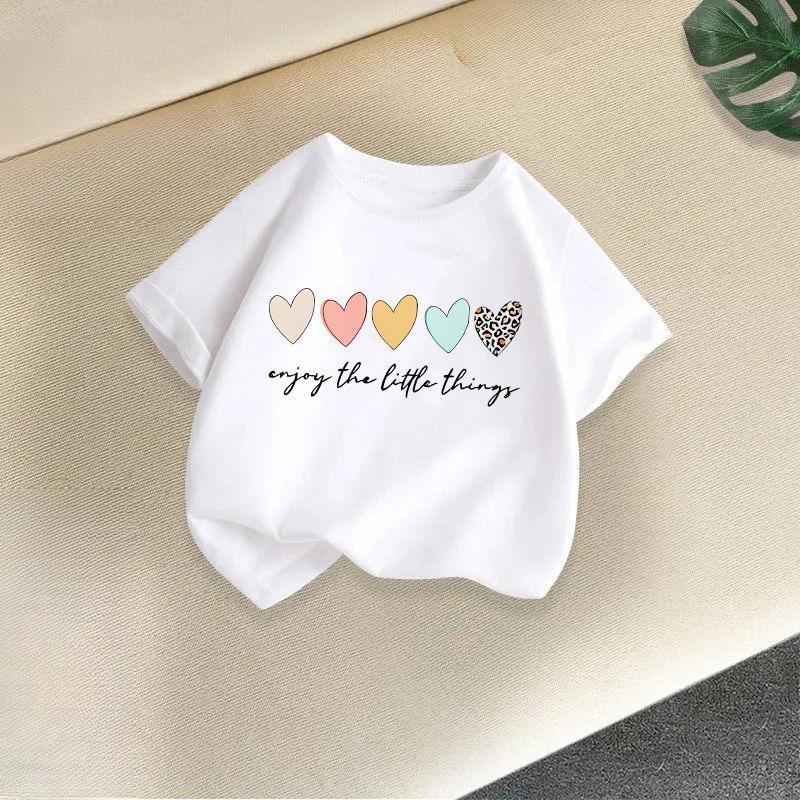 

Летняя детская одежда Детская футболка для мальчиков и девочек Повседневная мода с короткими рукавами для малышей Топ с короткими рукавами Базовая рубашка 120 белый