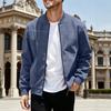 Men's Retro Suede Plush Flight Jacket - Solid Color Zipper Cardigan with Long Sleeves for Autumn