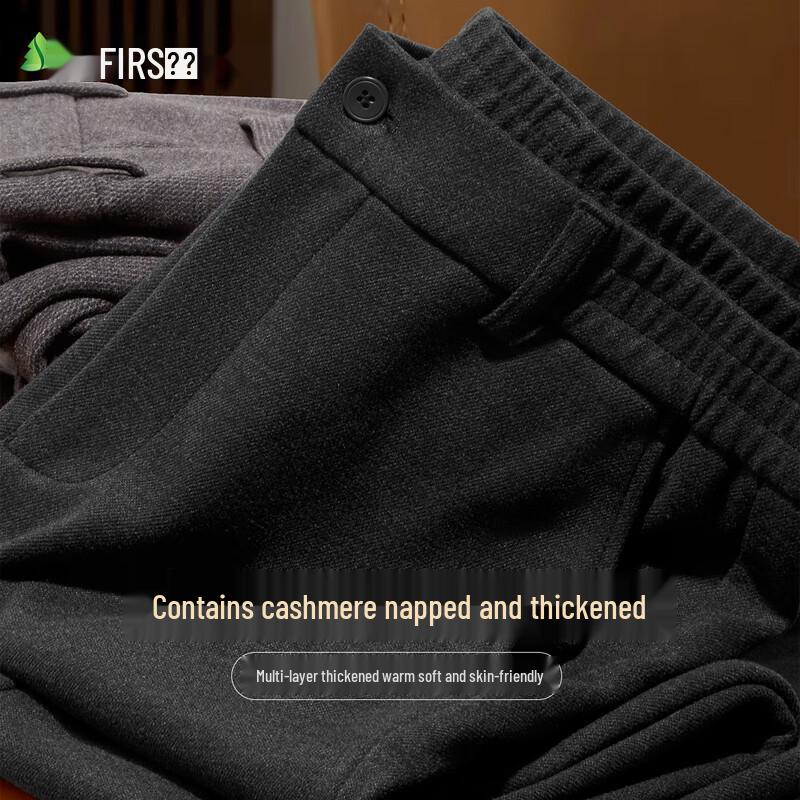 

Shanshan Men s Cashmere Blend Brushed Straight-Leg Casual Pants L