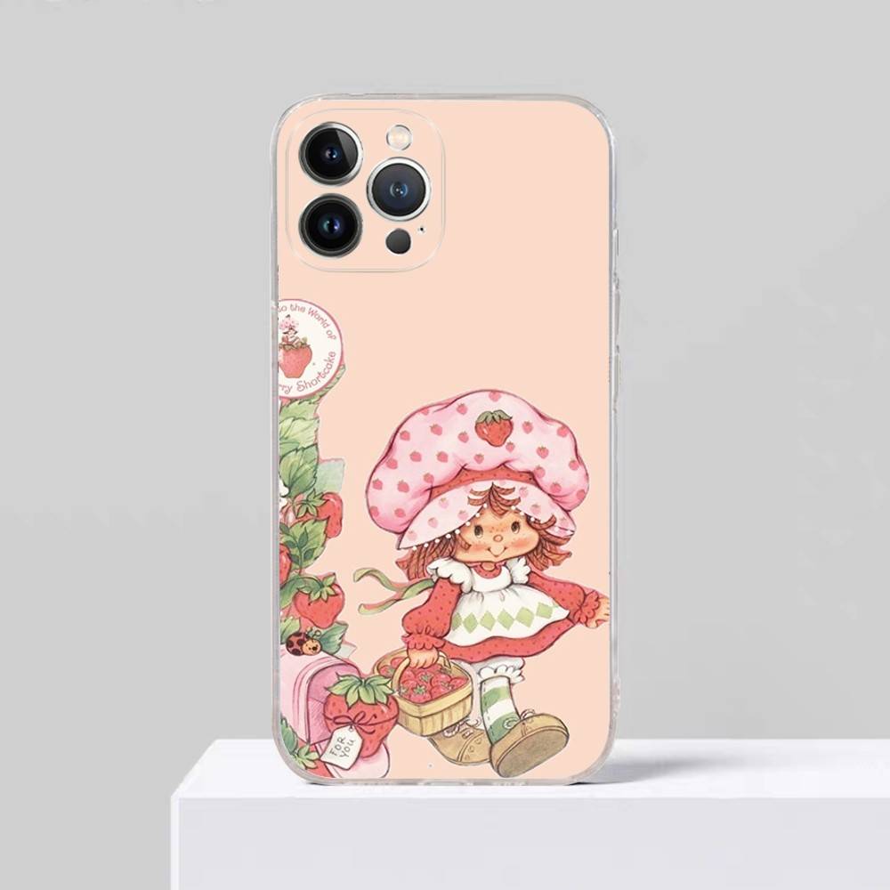 S-Strawberry S-Shortcake For iPhone 11 12 13 14 15 16 17 Pro Max Plus Air Transparent Clear Shockproof Case