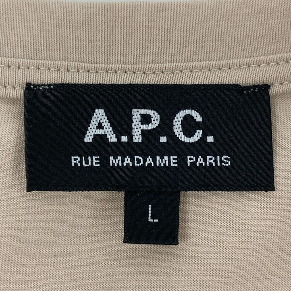 A.P.C. 25082-1-92707 Beige Embroidered Pocket T-Shirt Tops L beigeUsed