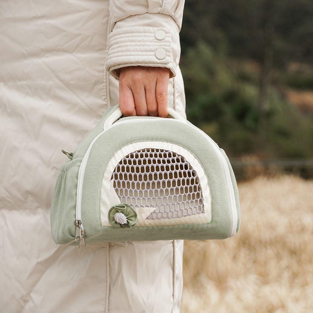 

Portable Small Pet Carrier Bag Velvet+Mesh Hamster Handbag Pet Travel Tote Bag Guinea Pig зелений