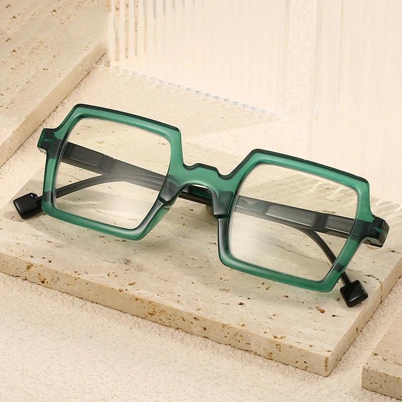 Fashion Square Large Frame Blue Light Blocking Reading Glasses Retro Unisex Presbyopia Eyewear +2.5 Far Sight