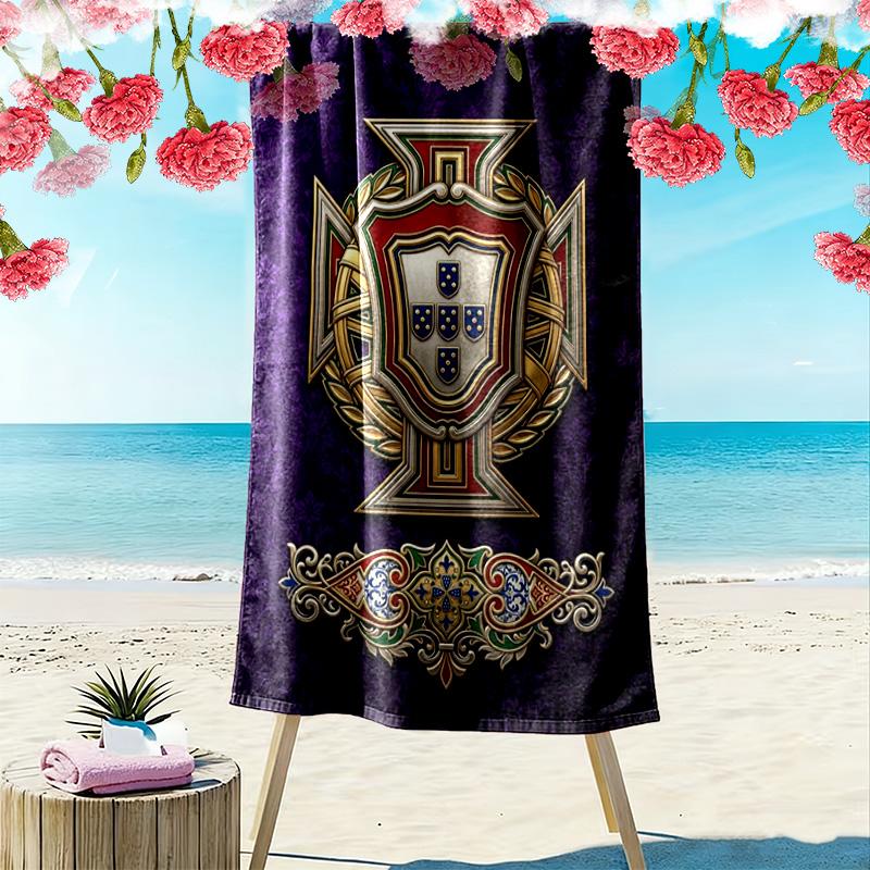 Royal Emblem Nautical Pride beach towel Beach towel for vacation photos Outdoor camping Outdoor pool towel seaside swim Fashion