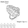 Stainless Steel Gold Filigree Flower Rings Women Wide Ring Aesthetic Jewelry Valentine's Day Gift