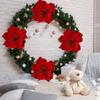 1/10pc Artificial Glitter Christmas Flowers Red Poinsettia Xmas Tree Hanging Ornament Glitter Magnolia Fake Flower Wedding Party