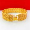 Bold Macho Thick Dragon Pattern Couple Bracelet 24K Gold AU999 - Thick Bold Design, 3D Dragon, Matching Couple Style