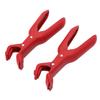 2pcs Anti Scald Bowl Clip Antislip Multifunction Hot Dish Plate Gripper Tongs for Kitchen Red