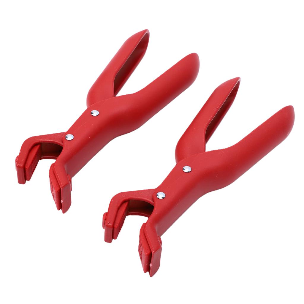 2pcs Anti Scald Bowl Clip Antislip Multifunction Hot Dish Plate Gripper Tongs for Kitchen Red