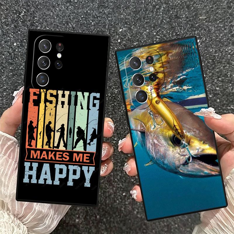 Hunting Fishing Man Soft Phone Case for Samsung Galaxy S26 S25 Edge S24 Ultra S23 Plus S22 S21 FE S20 Black Cover Back Shell