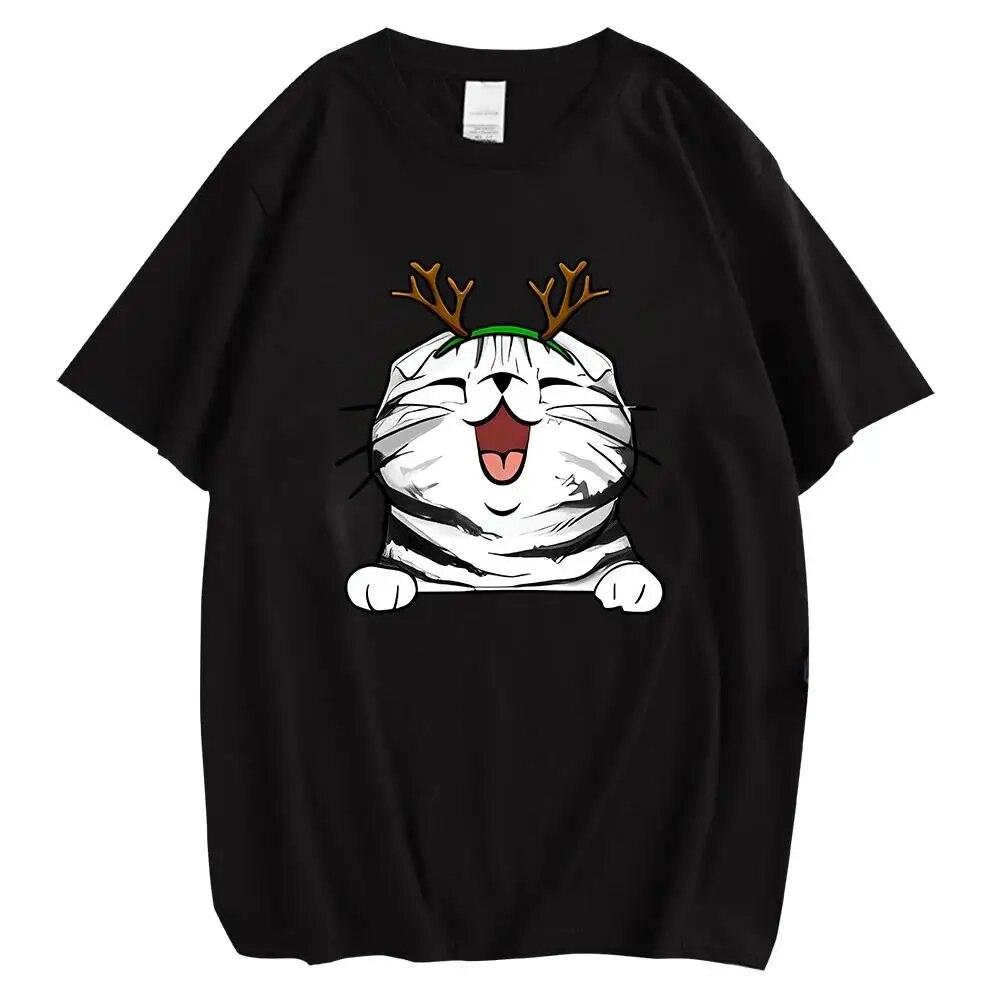 Animal Cats Kitten Chest Graphic Print T Shirt Christmas Unisex Women Hip Hop Streetwear Short Sleeve Plus Size T Shirt Unisex