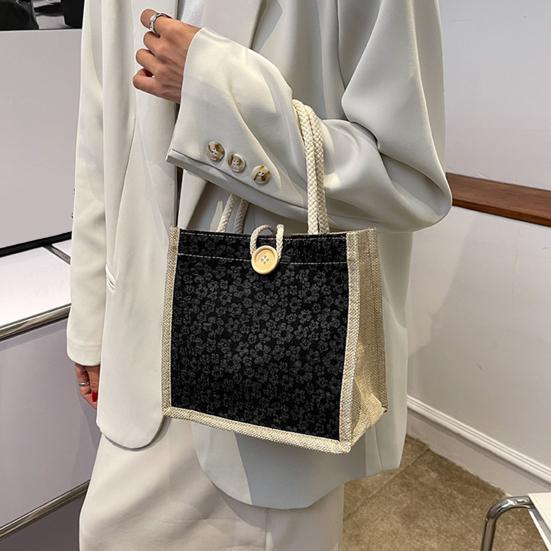 Women Handbag Floral Print Large Capacity Versatile Shoulder Bag Casual Everyday Bag Minimalist Tote Bag