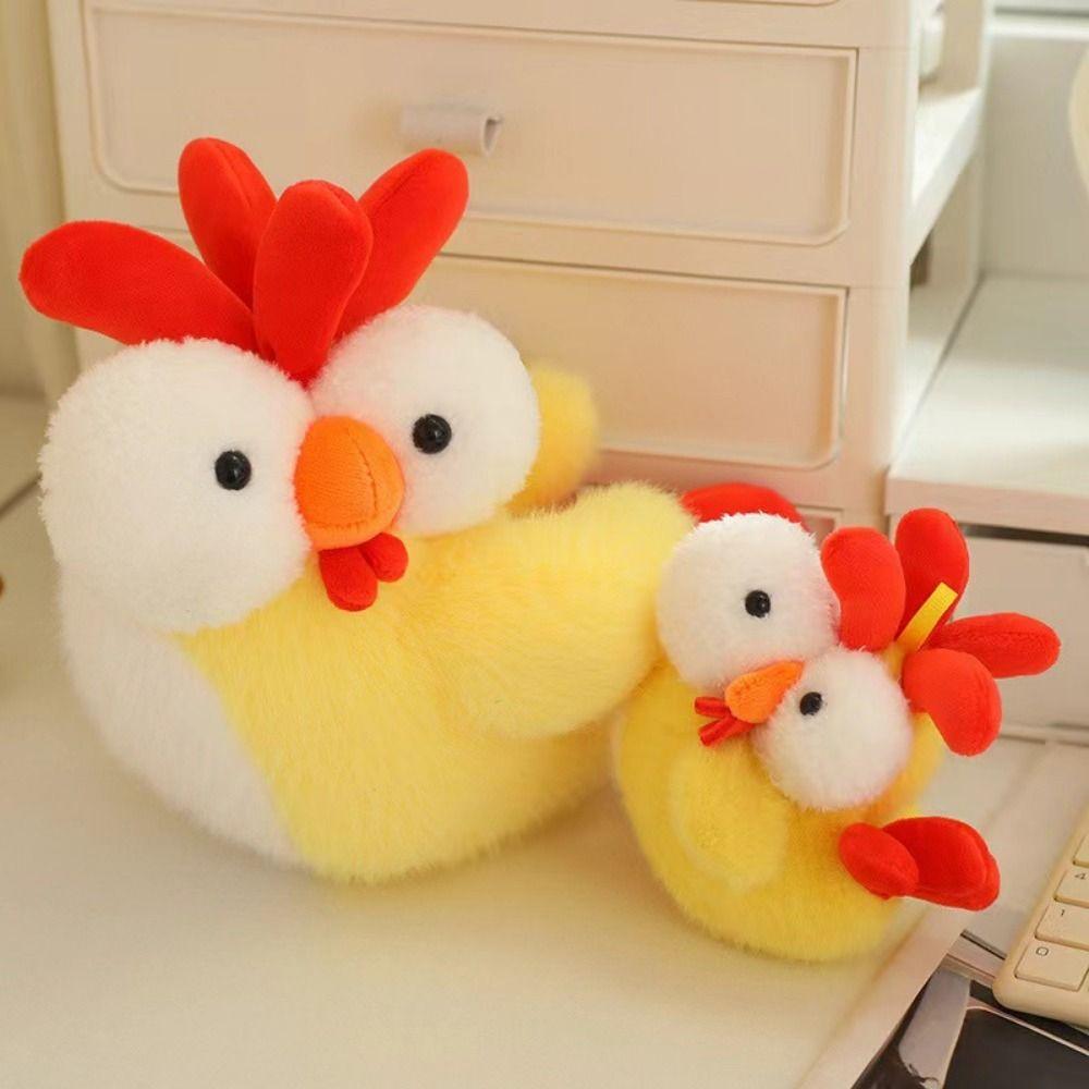 Realistic Chicken Chicken Plush Toy Protruding Eyes Stuffed Chick Soft Pillow Huggable Simulation Animal Chick Stuffed Dolls