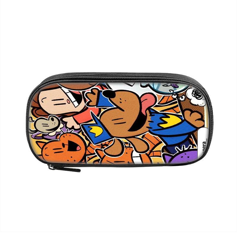 Dogman Detective Pencil Case Large Capacity Nylon Storage For Students
