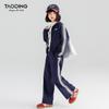 Tao Town Girls' Autumn Striped Sportswear Set - Trendy Two-Piece Casual Outfit for Children