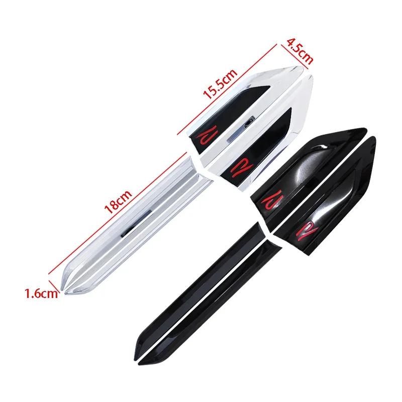 Valve Stems Caps 4Pcs Car Fender Side Emblem Bumper Strip Badge Sticker For Volkswagen VW Rline GTI 4MOTION Polo Golf Jetta Tigu zw7