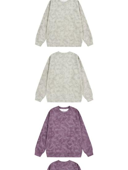 Men's Autumn Casual 360g Heavyweight Tie-dye Suede Fleece Round Neck Hoodie Jacket