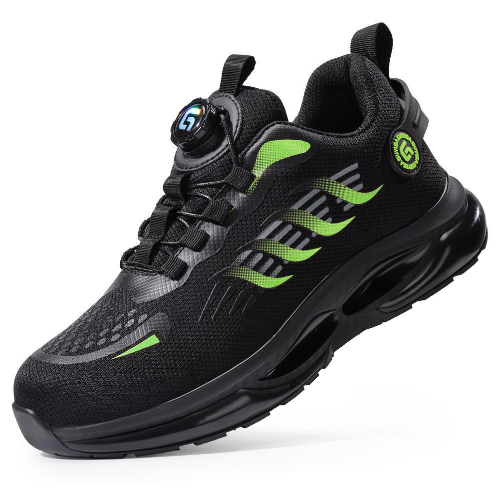 Pantofi de siguranță pentru bărbați ușori cu vârf de oțel - design anti-zdrobire, anti-punctură, cu cataramă rotativă pentru lucrări de construcții de toamnă/iarnă