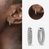 Authentic 925 Silver Cherry Blossom Bow Heart Hoop Stud Drop Earrings plata de ley Jewelry DIY Birthday Gift Original