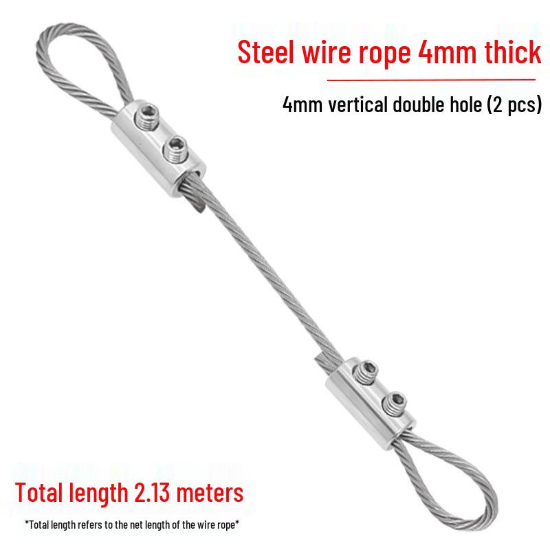 Serratura Verticale Regolabile a Doppio Foro per Corda d'Acciaio da 1,5~4mm - Fibbia con Codice per Sospensione Quadri