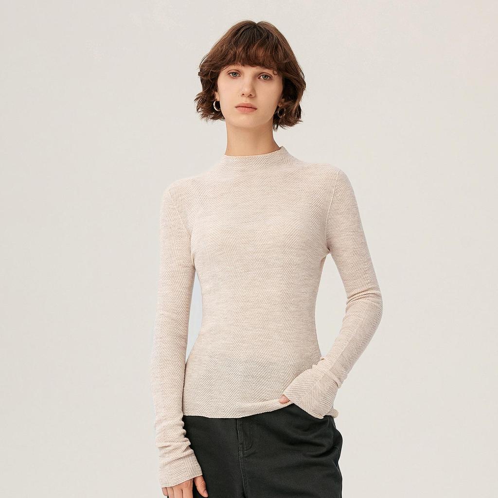 Seamless Fine Knit Machine Washable Half-High Neck Slimming Wool Sweater for Women - Spring/Autumn 2025 Warm Base Layer Knitwear