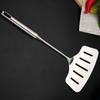 Large Stainless Steel Fish Frying Spatula Egg Pan Scoop Nonstick Long Wood Handle Steak Slotted Flat Shovel Kitchen Cooking Tool