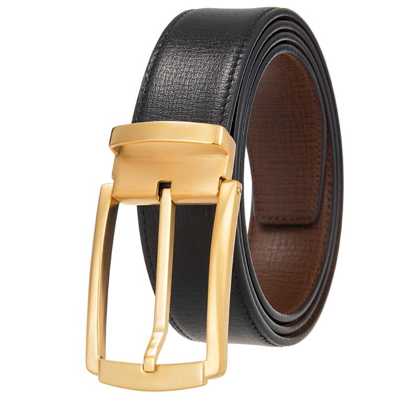 Pin Buckle Belt, Punched Belt, Men First Layer Cowhide Belt