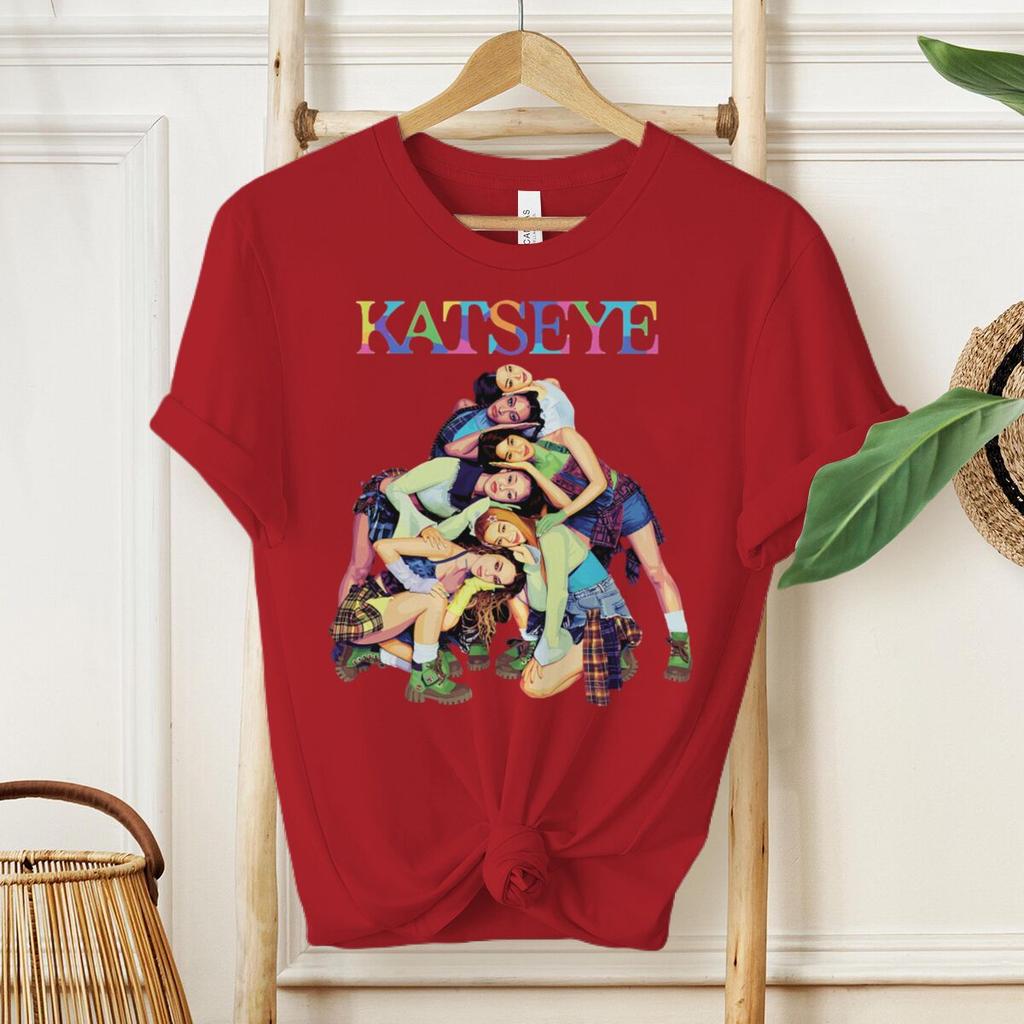 Unisexs Casual Katseye Girl Group Graphic Tshirts Unisex Summer Short Sleeve Vintage Hip Hop Singer Tees Gifts For Fan